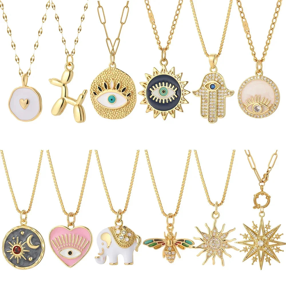 Multi-Charm Pendant Necklace