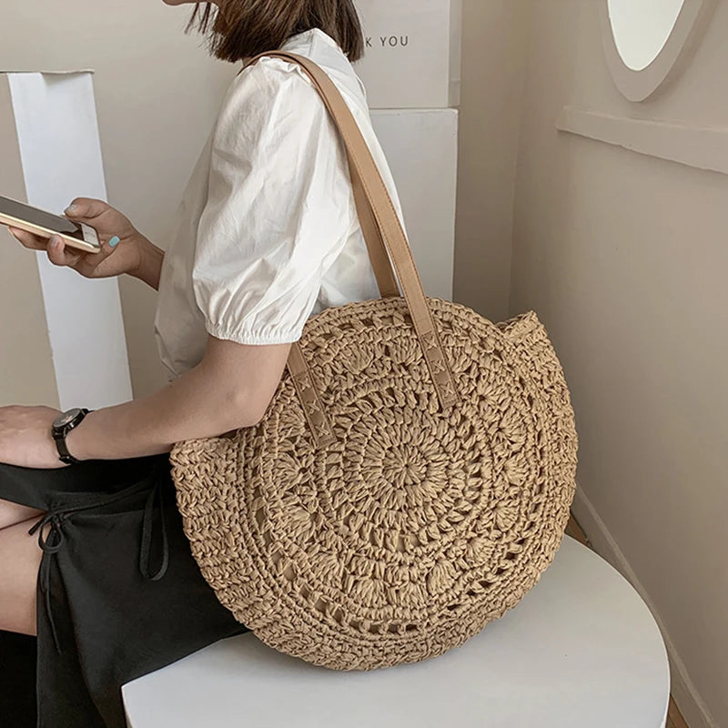 Summer Round Straw Bags for Women
