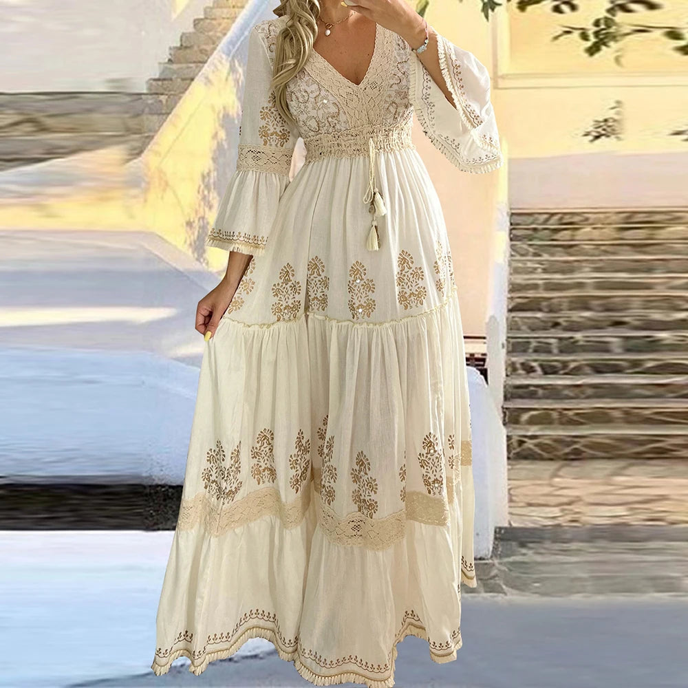 Women's Mesh Detail Long Dress