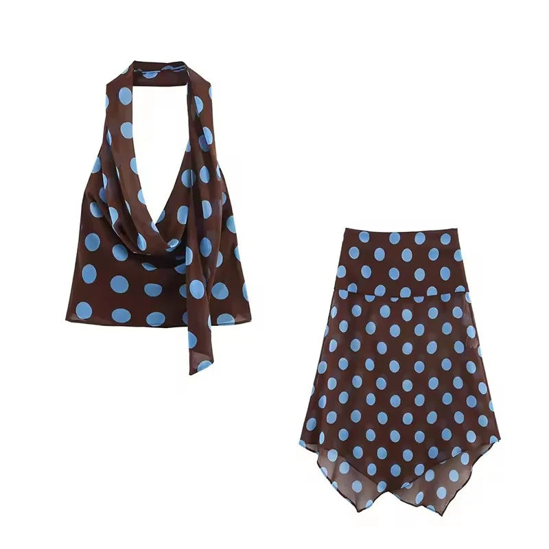 Women's Polka Dot Two-Piece Set