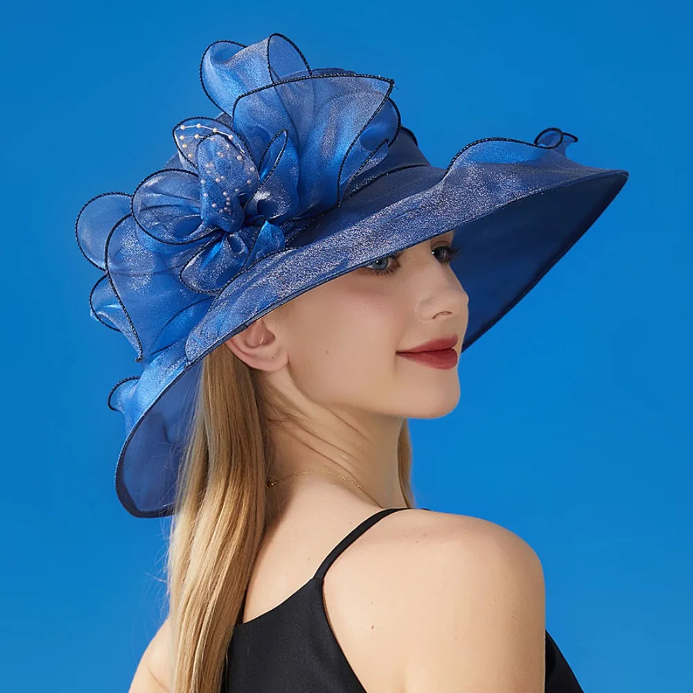Solid Color Flowers Women Derby Hat