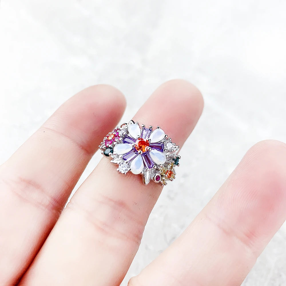 Colorful Blossom Fashion Ring