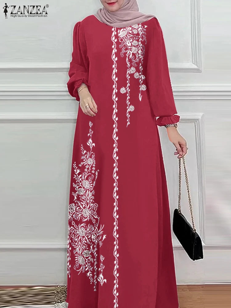 ZANZEA Vintage Floral Bohemian Maxi Dress