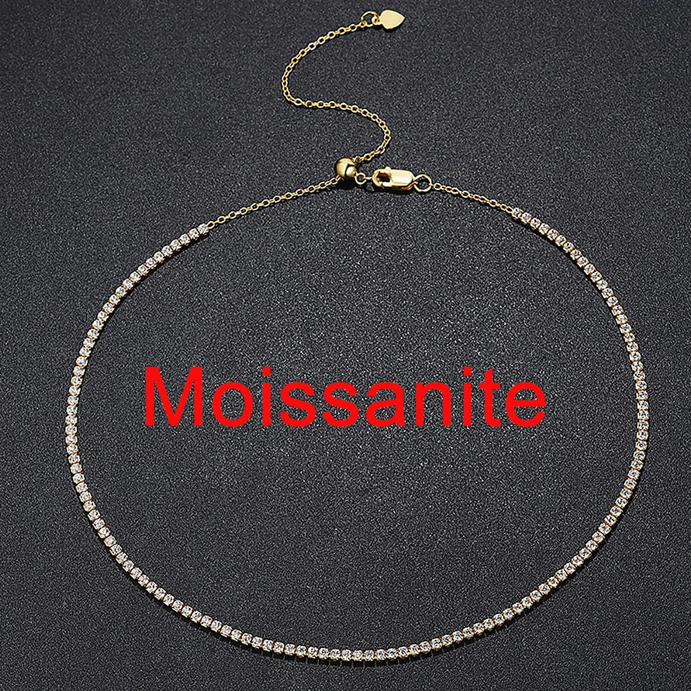 Diamond-Look Tennis Necklace