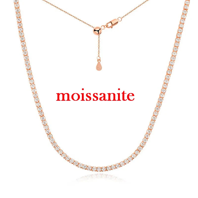 Diamond-Look Tennis Necklace