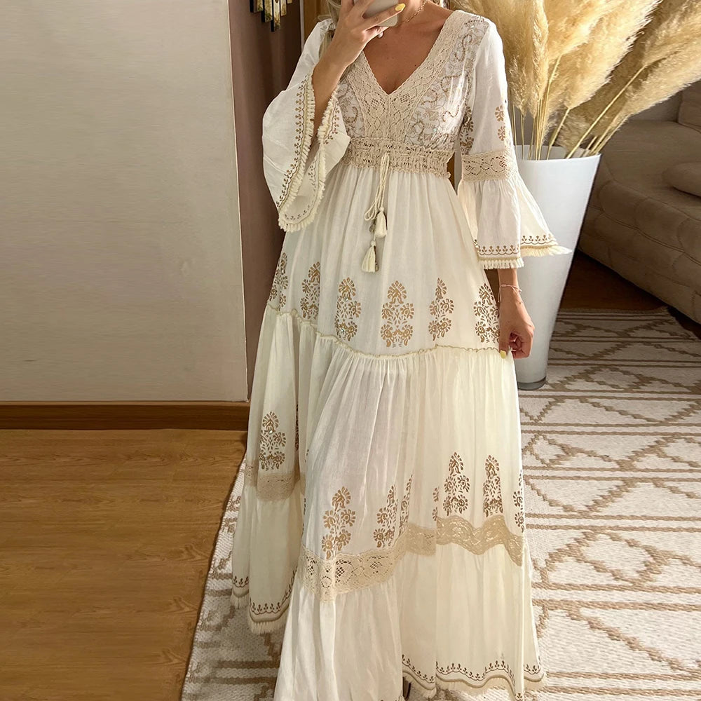 Women's Mesh Detail Long Dress