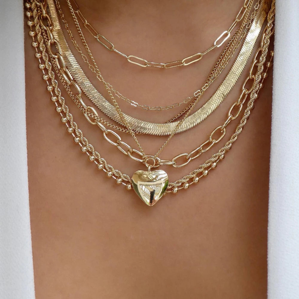 Multi-Layer Pendant Necklace Set