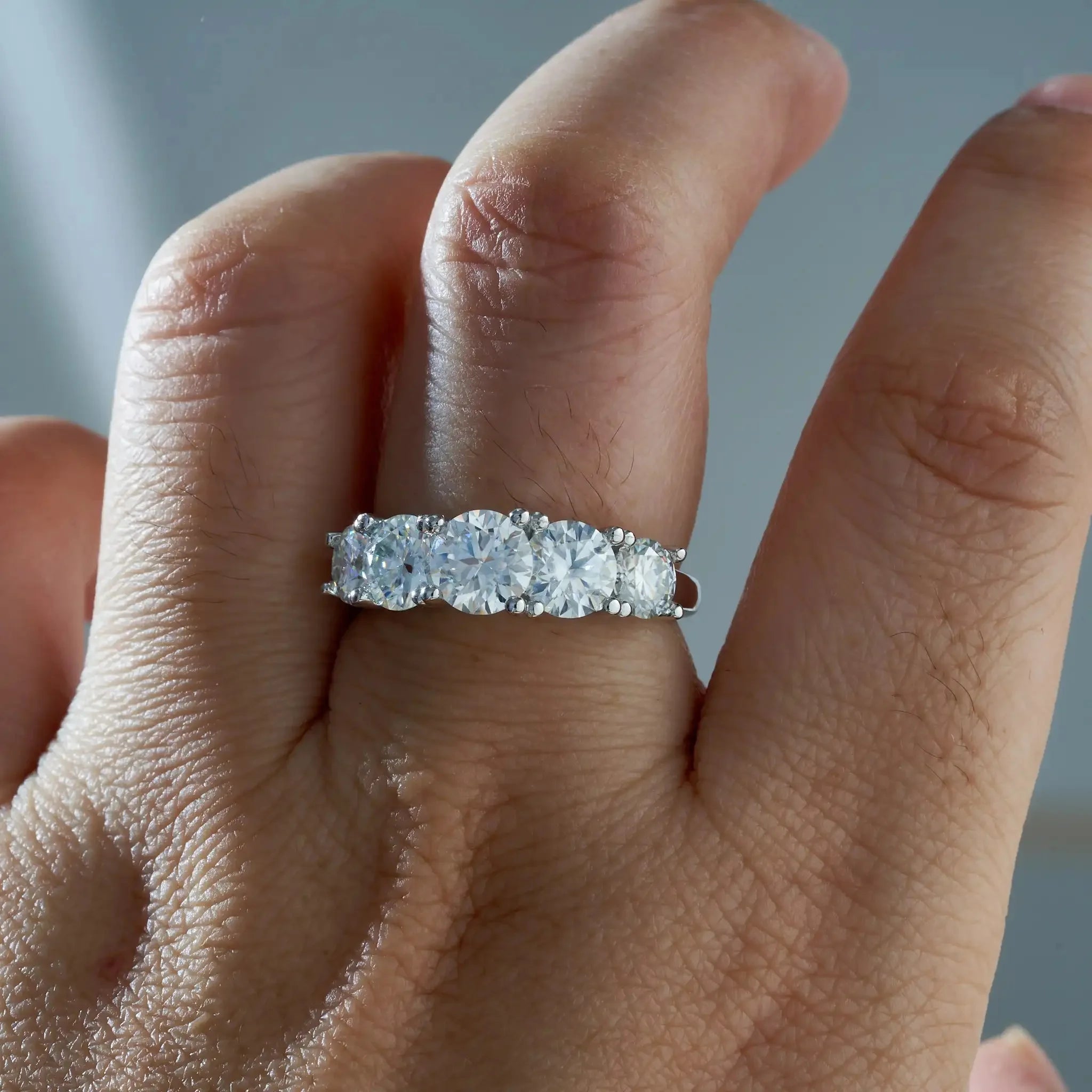 Sparkling Moissanite Stack Ring