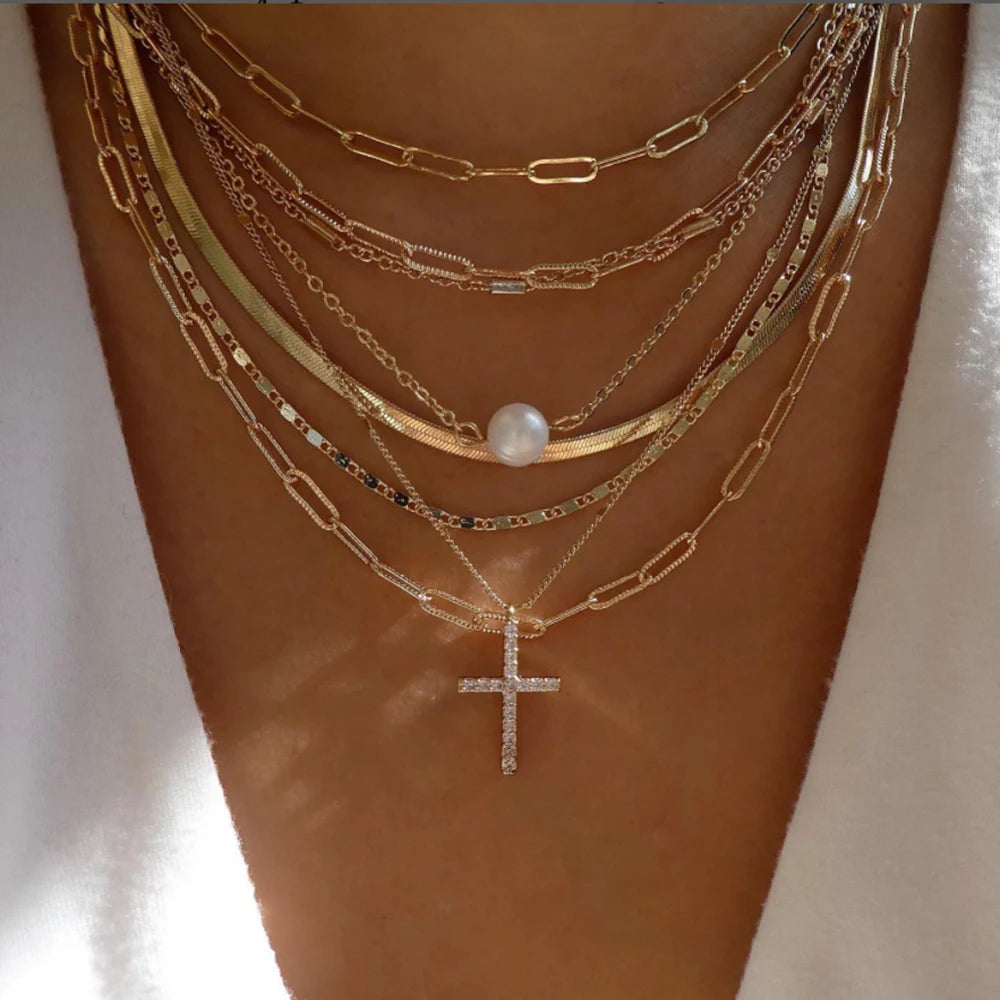 Multi-Layer Pendant Necklace Set