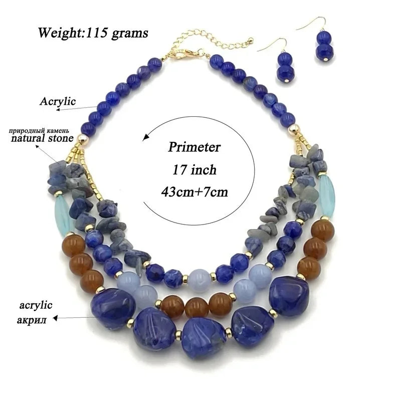 Collier ras du cou coloré pour femmes, bijoux fantaisie, bracelet africain en pierre naturelle pour femmes