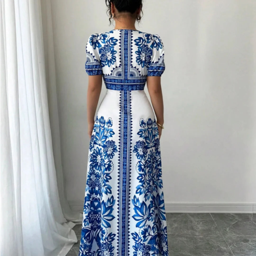Women's Floral Button-Front Maxi Dress