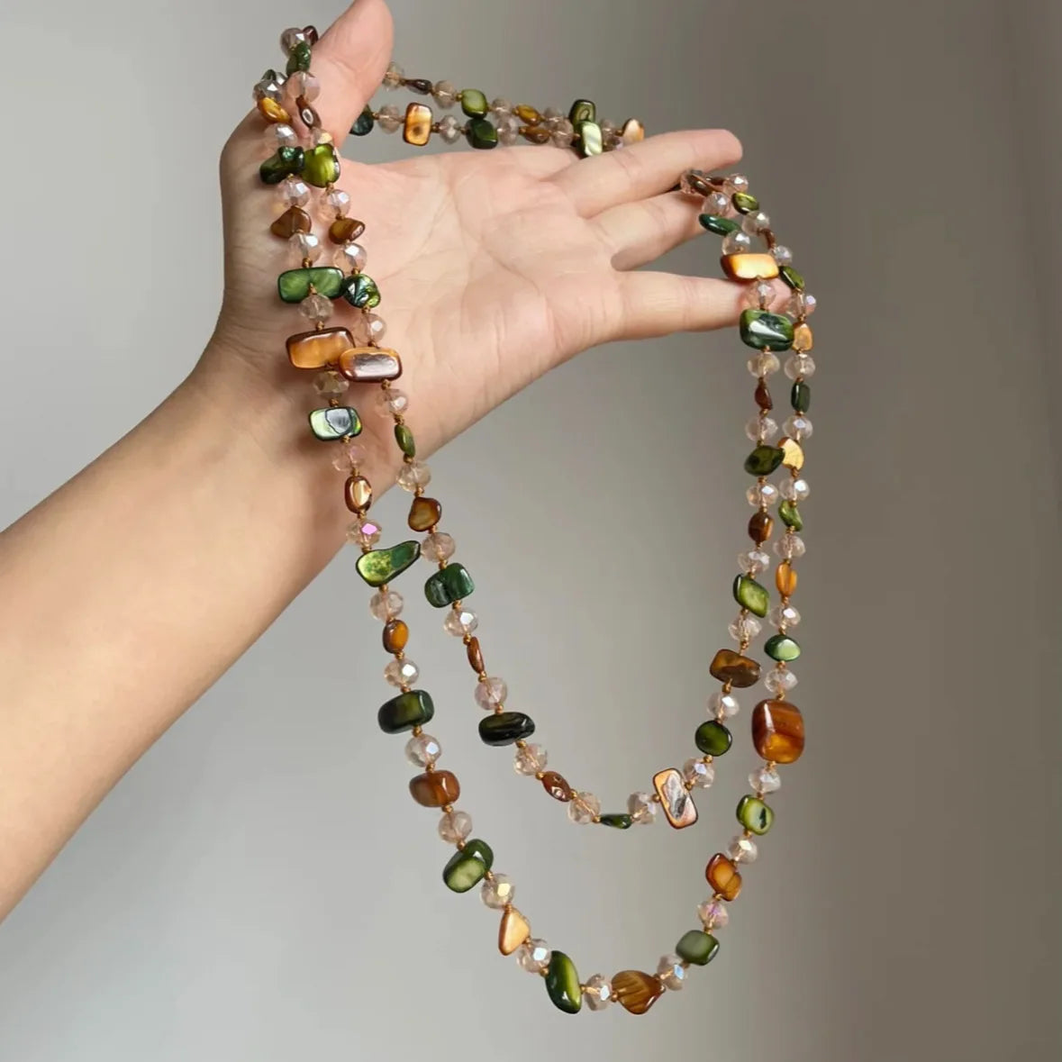 Natural Stone Layered Necklace