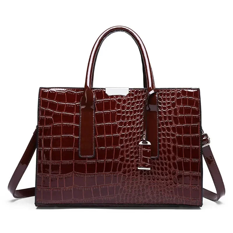Vintage Crocodile Embossed Handbag