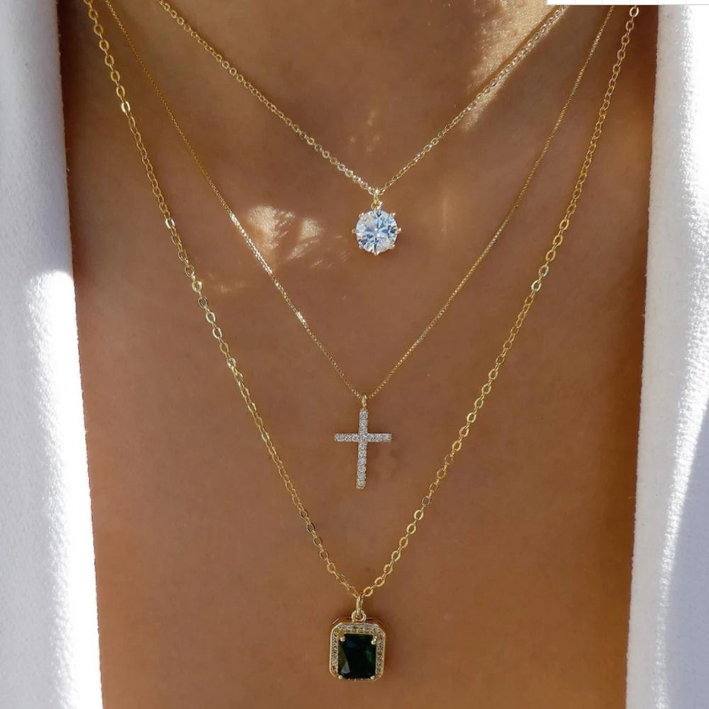 Multi-Layer Pendant Necklace Set