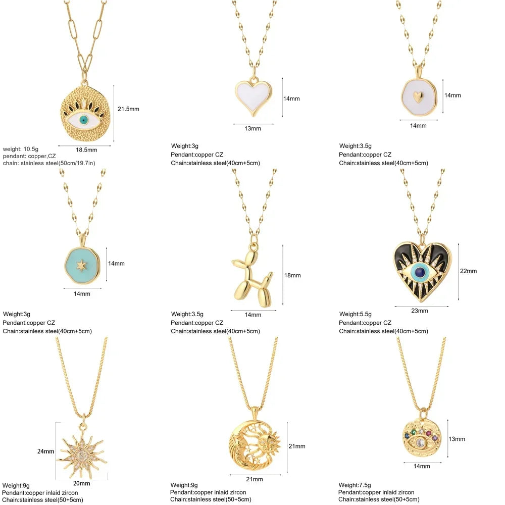 Multi-Charm Pendant Necklace