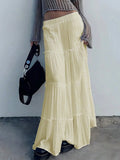 Solid Color Ruffle Skirt