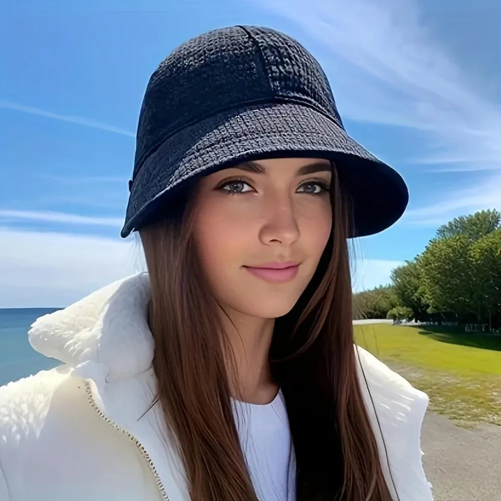 Women's Drawstring Waffle Pattern Baseball Cap