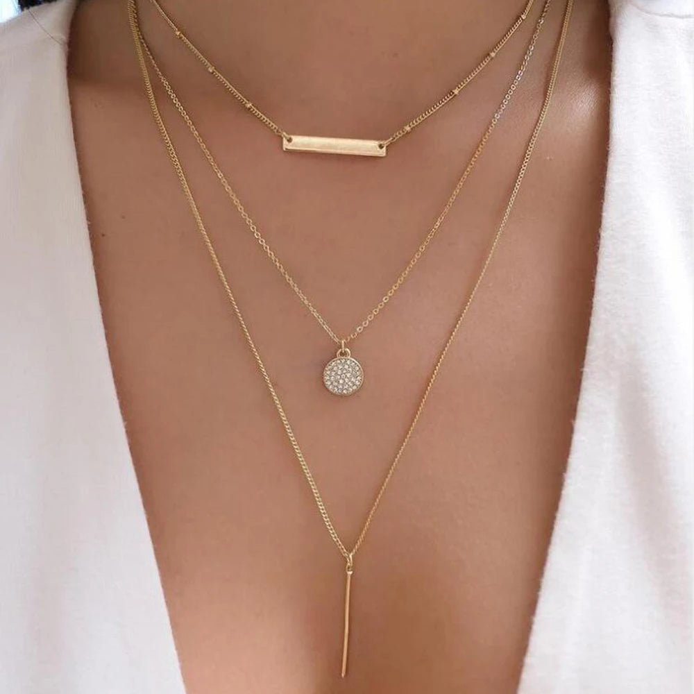 Multi-Layer Pendant Necklace Set