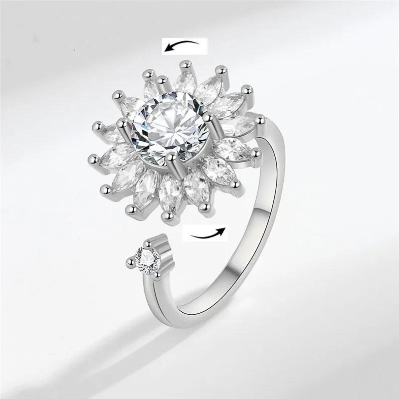 Floral Spinner Knuckle Ring