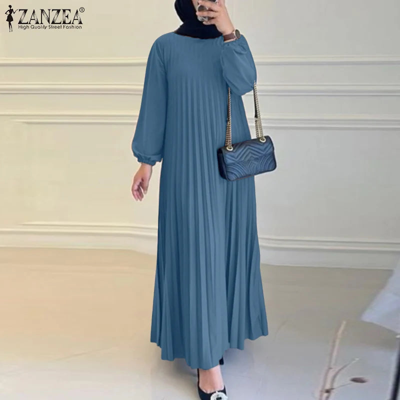 Women's Pleated Islamic Maxi Dress