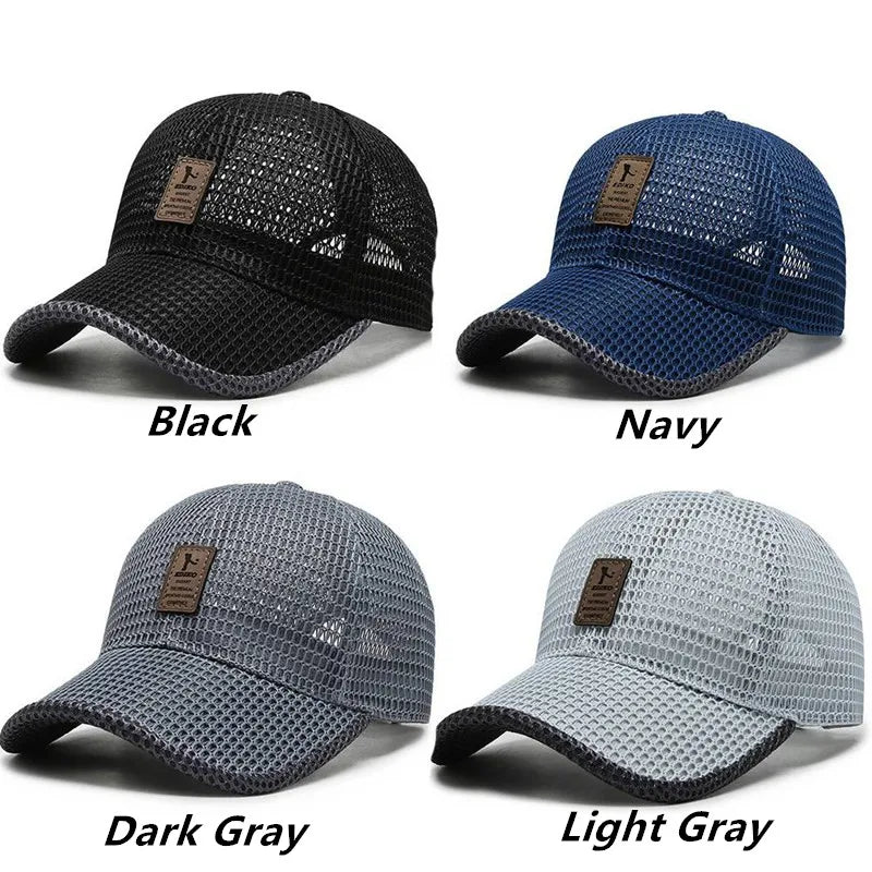 Men Women Outdoor Summer Full Mesh Net Cool Breathable Quick Drying  Sunhat Baseball Cap Anti-UV Tennis Golf Sport Trucker Hats