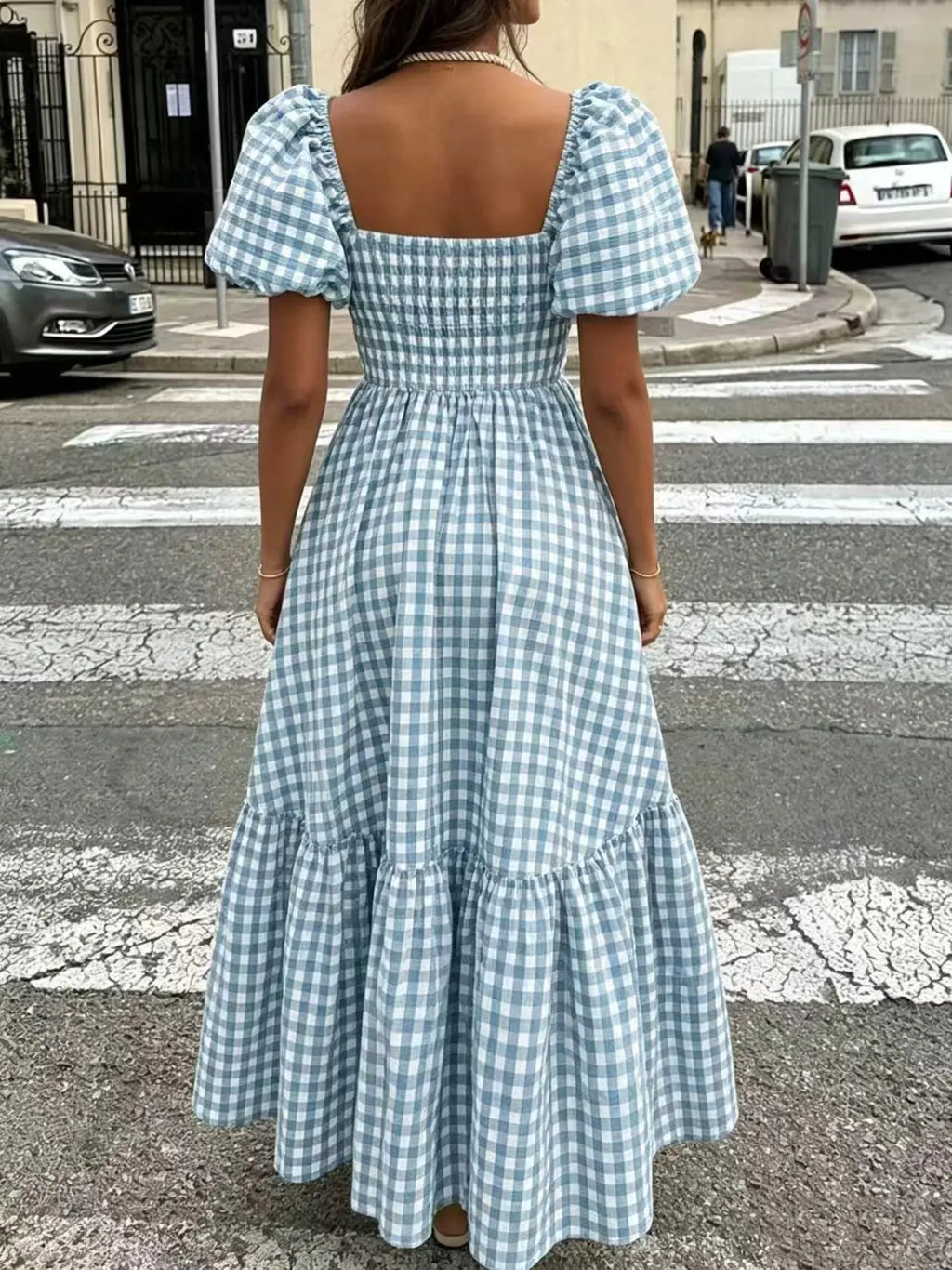 Casual Chic Gingham Maxi Dress