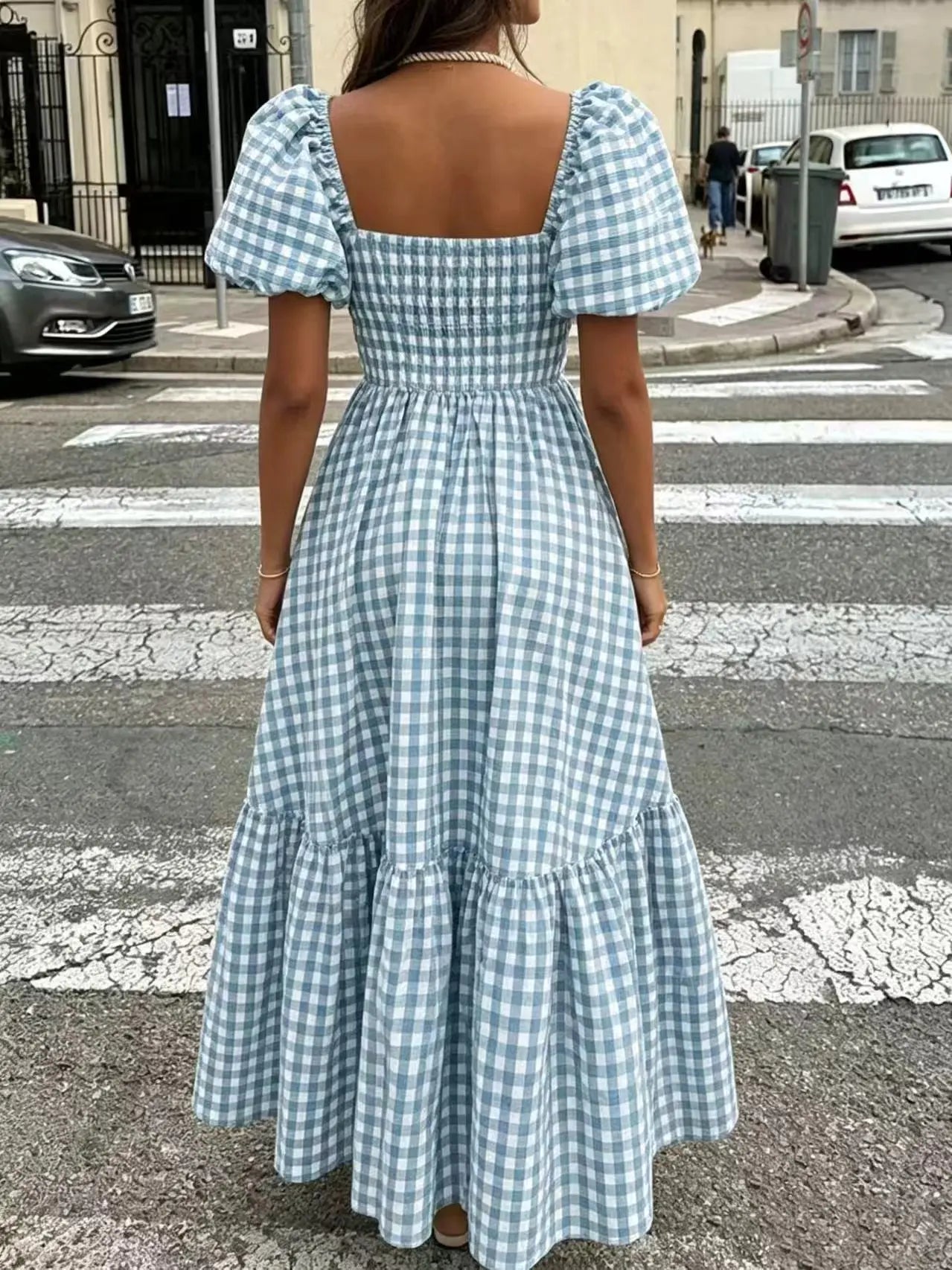 Casual Chic Gingham Maxi Dress
