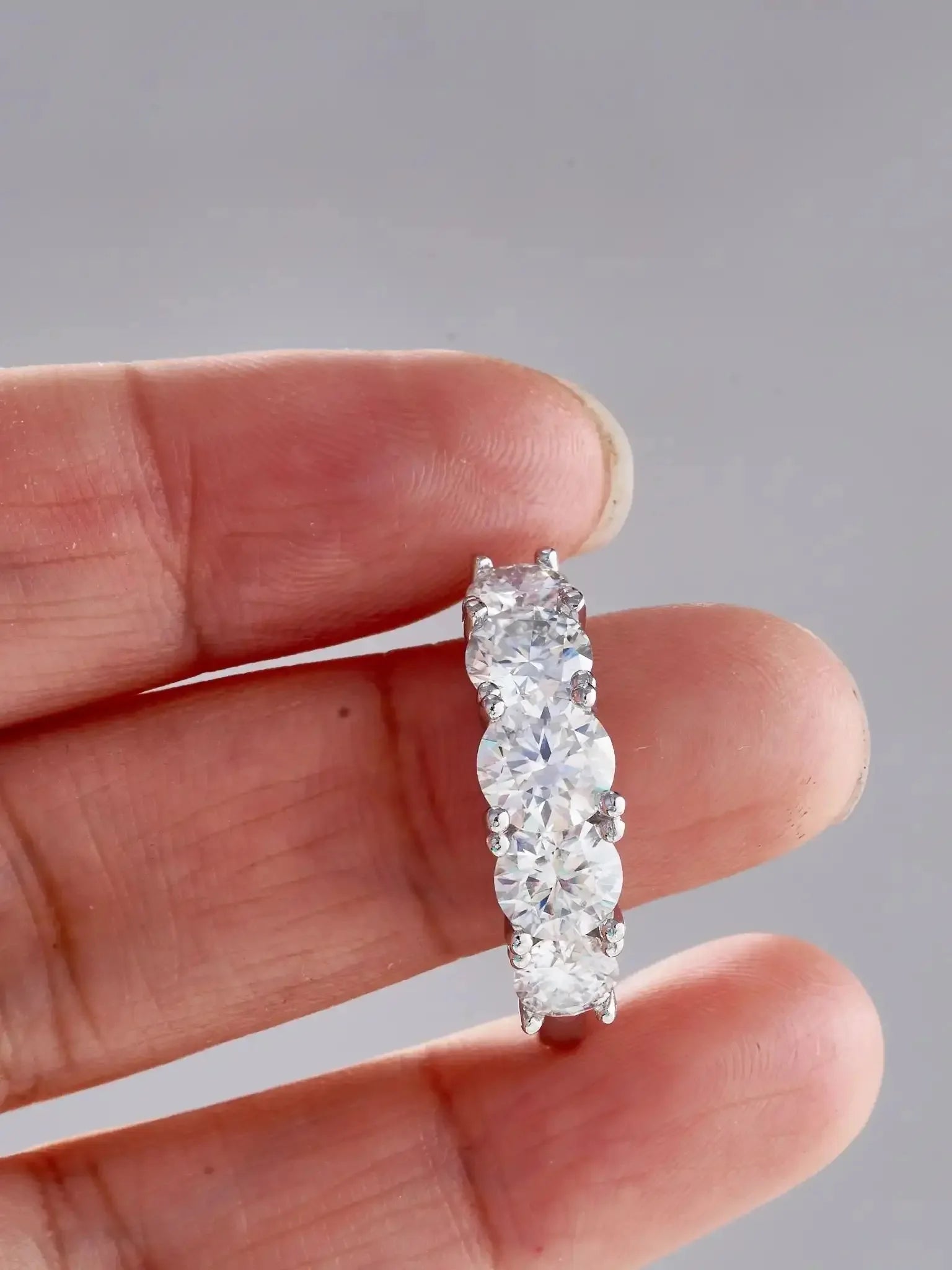 Sparkling Moissanite Stack Ring