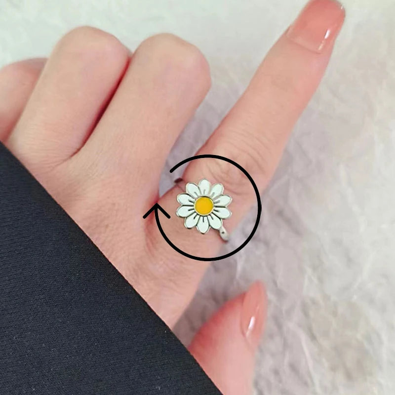 Floral Spinner Knuckle Ring