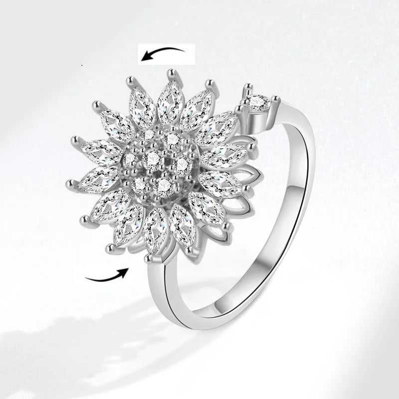 Floral Spinner Knuckle Ring
