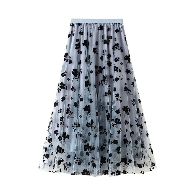 High-Waisted Mesh Skirt