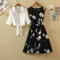 Elegant Bow Belt Skirt Set