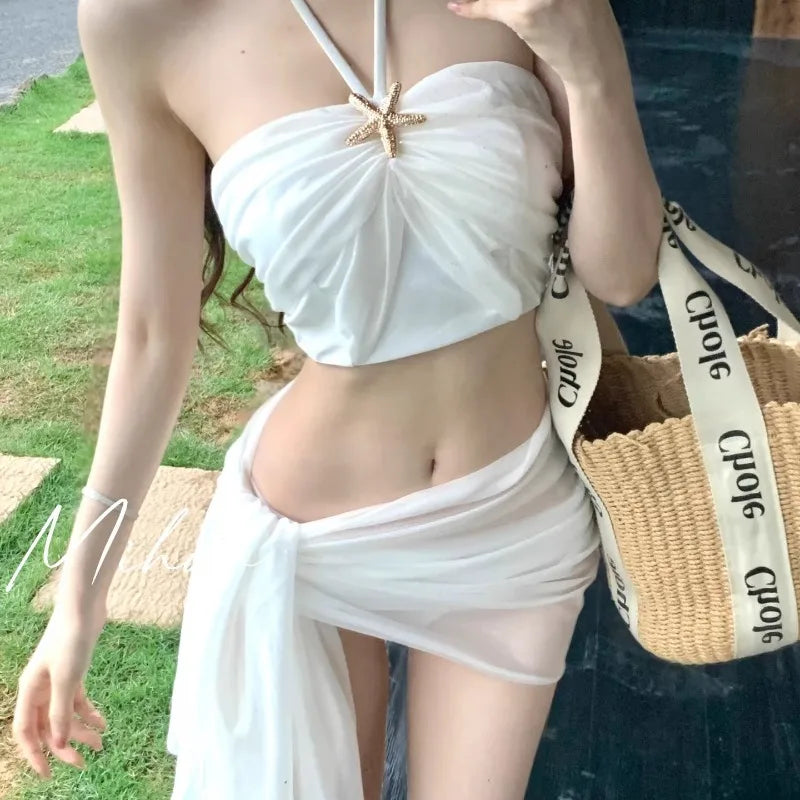 Watercolor Bikini Three-Piece Set