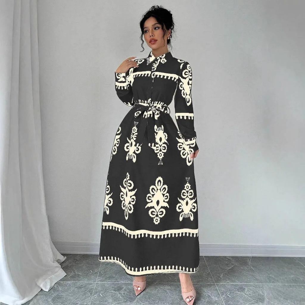 Printed Ankle-Length Maxi Dress