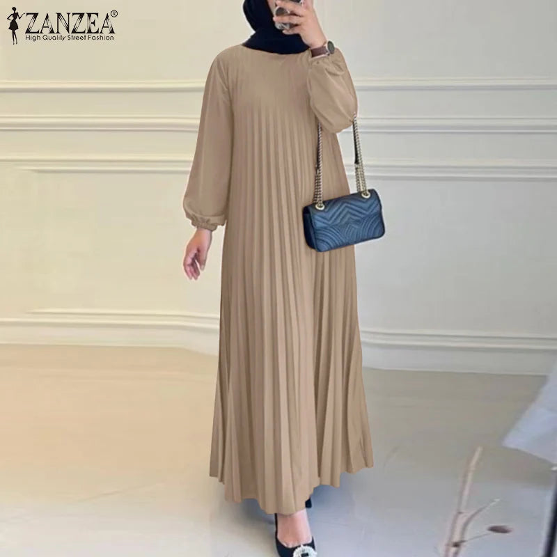 Women's Pleated Islamic Maxi Dress