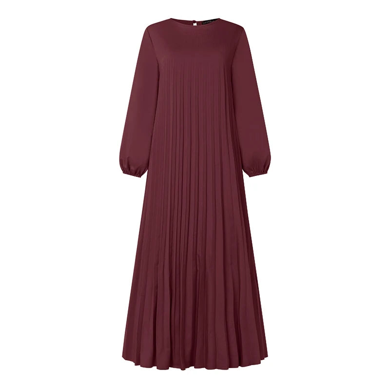 Women's Pleated Islamic Maxi Dress