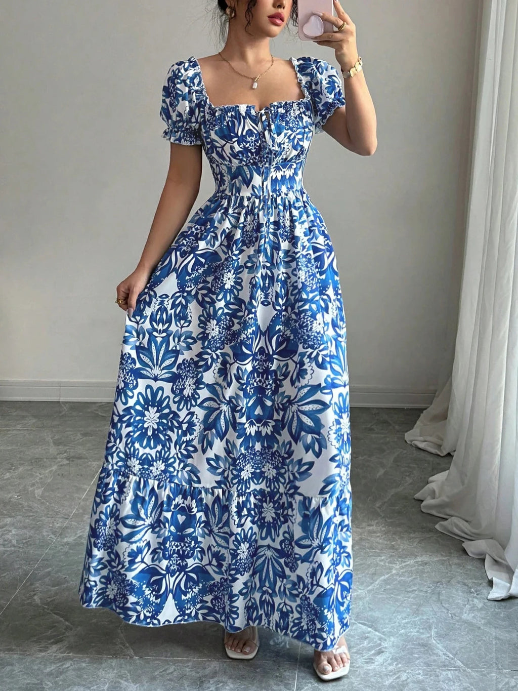 Puff Sleeve Floral Summer Dress