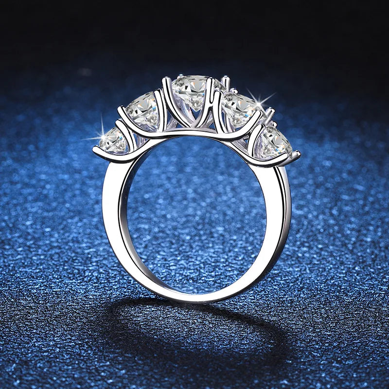 Sparkling Moissanite Stack Ring