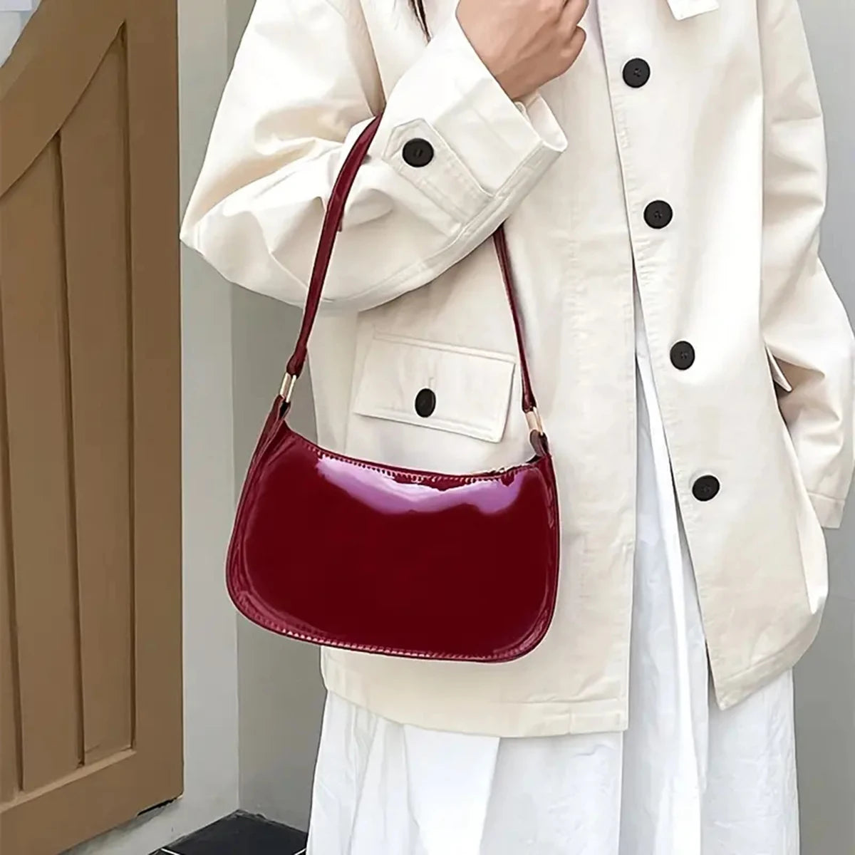 Red high-end bag for women