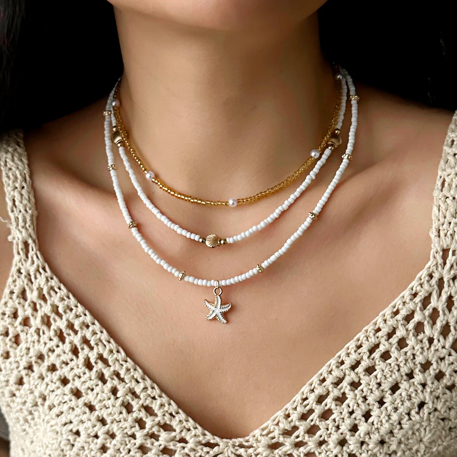 Starfish Pearl Necklace