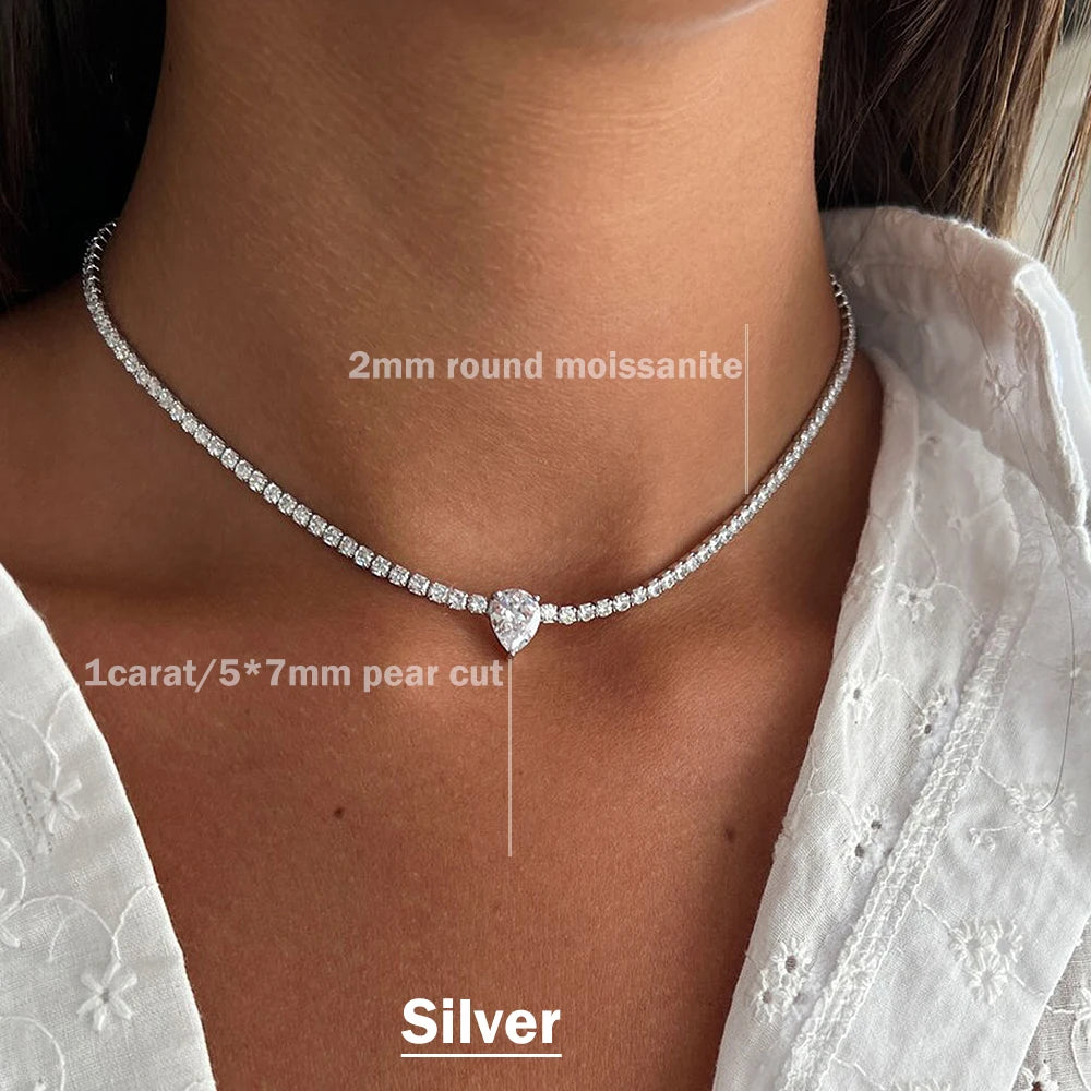 Diamond-Look Tennis Necklace