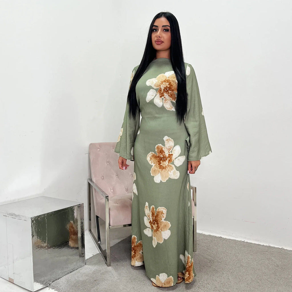 Elegant Bell Sleeve Islamic Dress