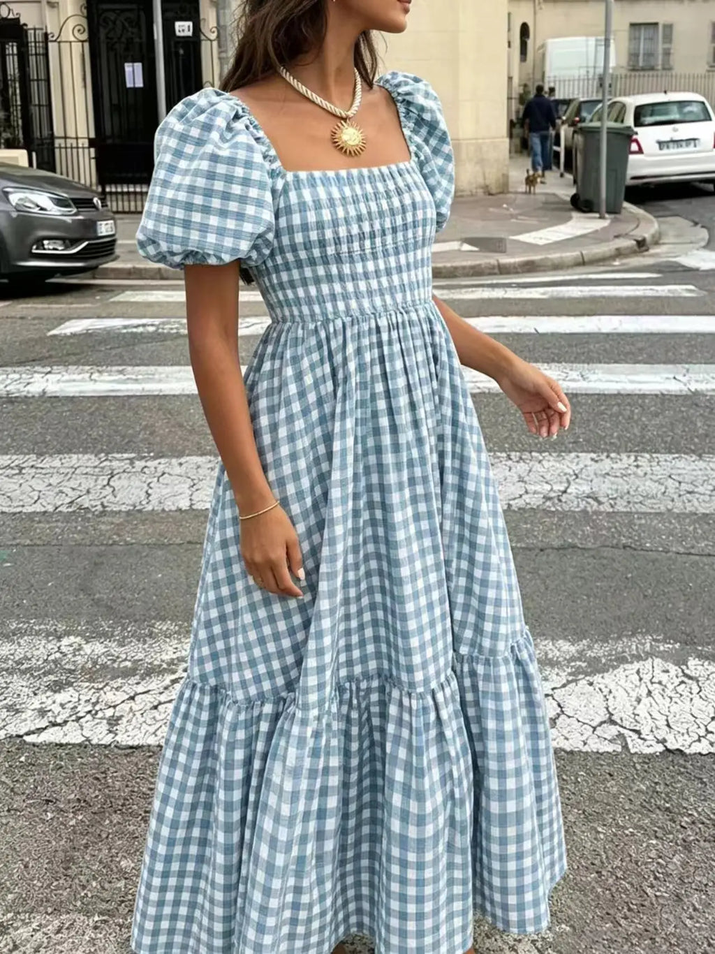 Casual Chic Gingham Maxi Dress