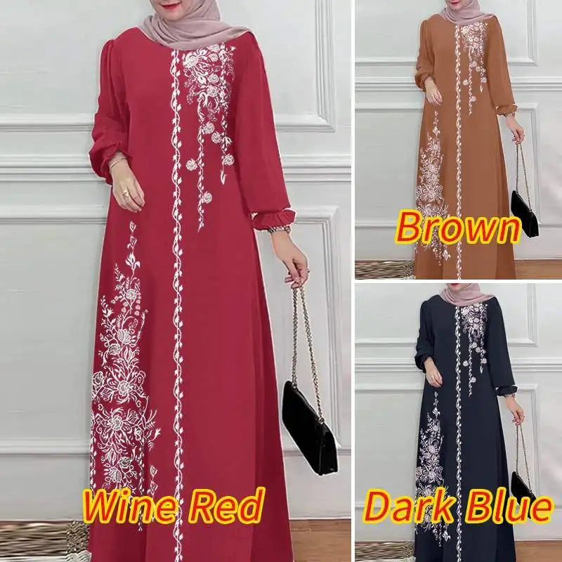 Women's Elegant Floral Kaftan Dress