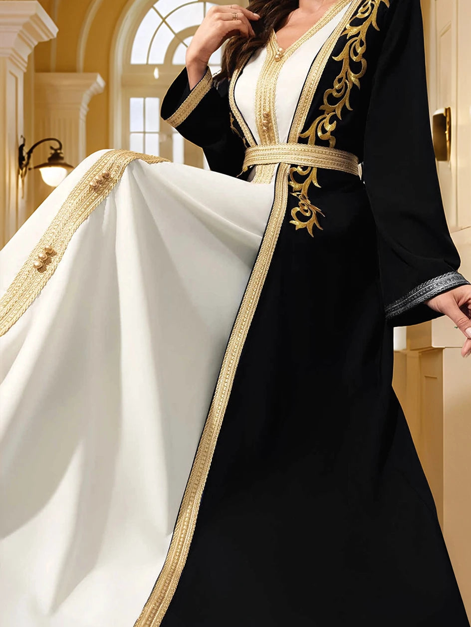 Gold Embroidered Islamic Maxi Dress