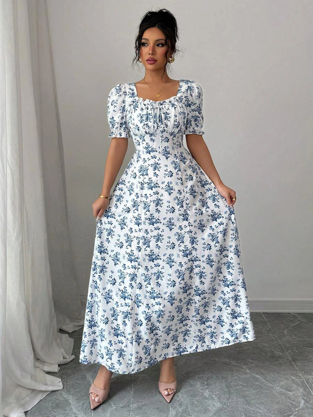 Women's Puff Sleeve Summer Dress
