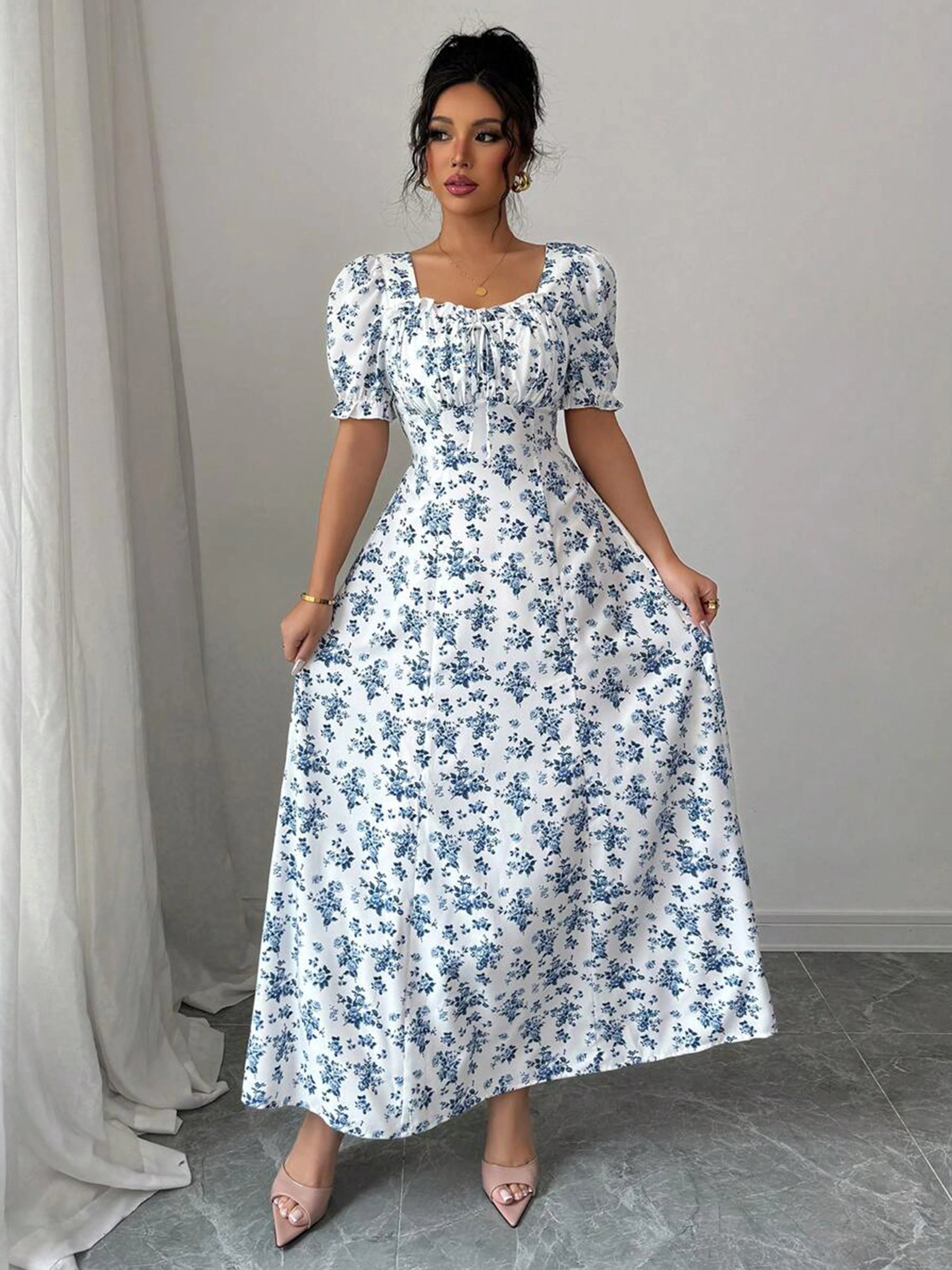 Women's Puff Sleeve Summer Dress