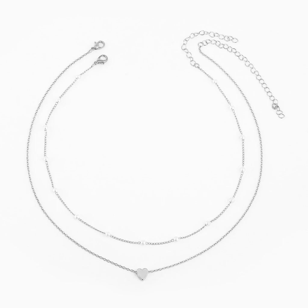 Cross & Heart Pendant Necklace