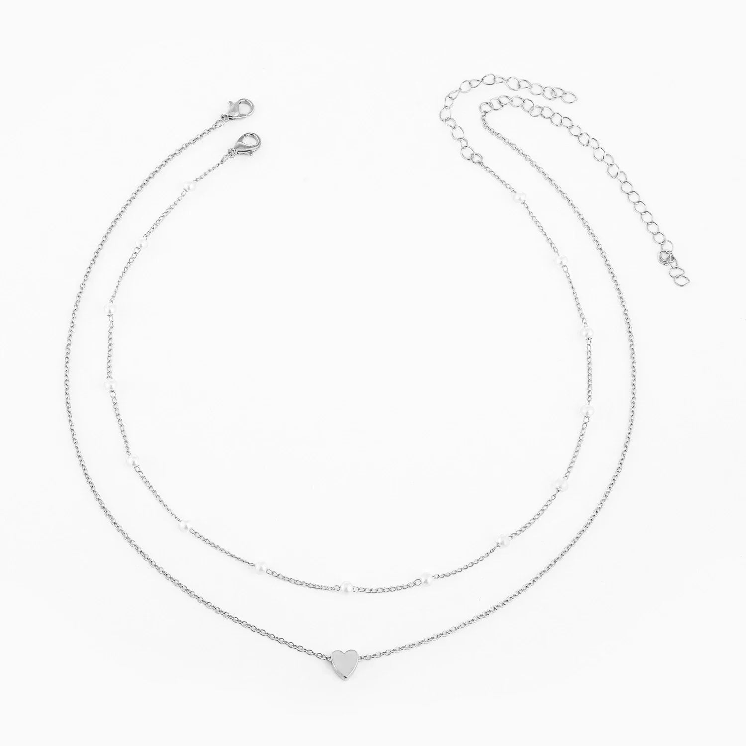 Cross & Heart Pendant Necklace