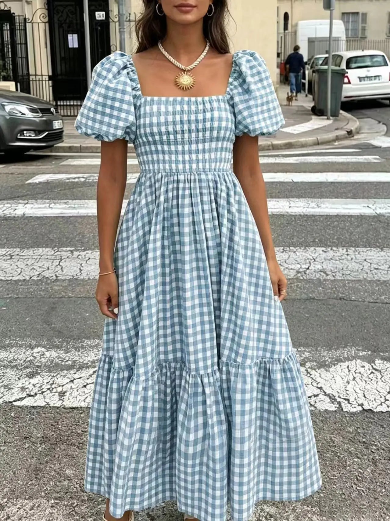 Casual Chic Gingham Maxi Dress